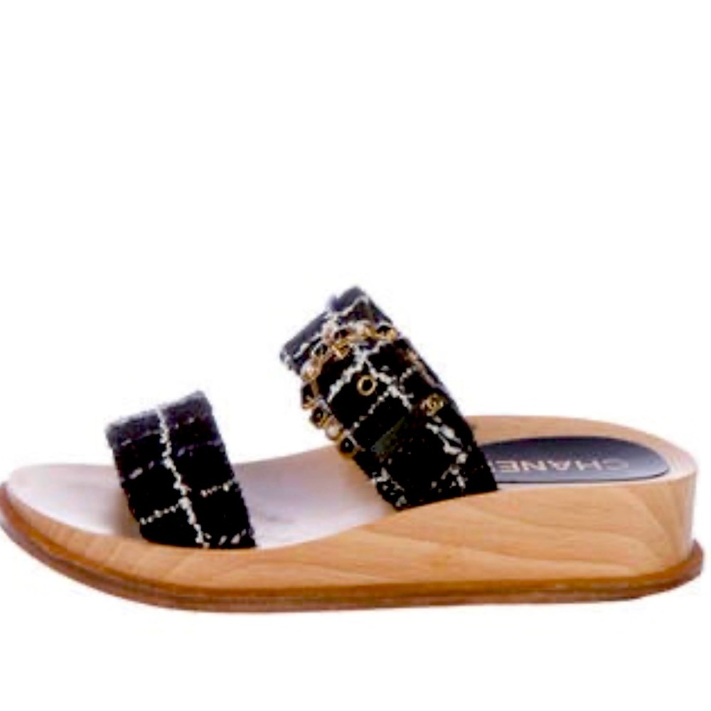 Chanel Tweed Sandals